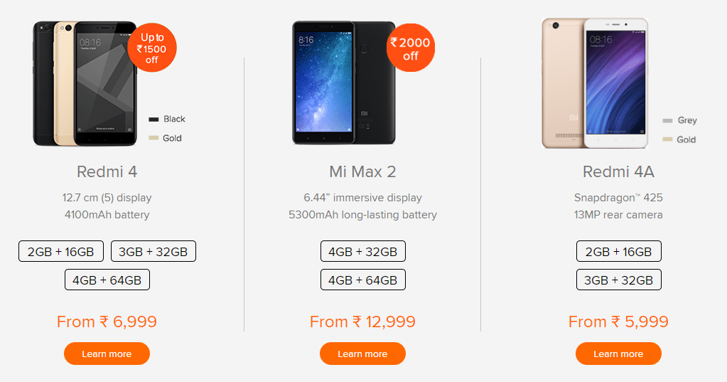 Xiaomi Smartphone Diwali Dhamaka Sale