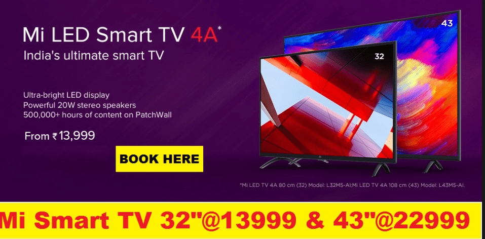 Script Trick to buy Mi LED Smart TV 4 & Mi LED Smart TV 4A