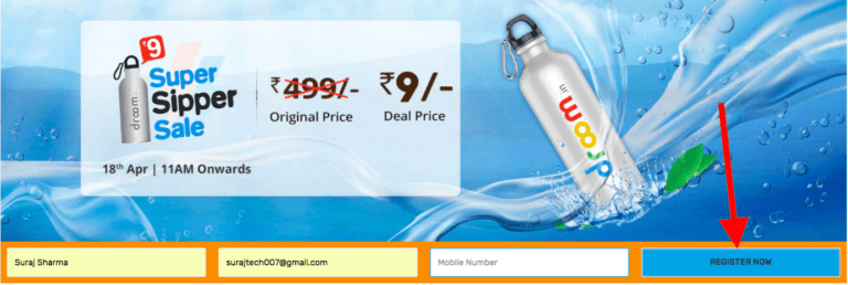 Trick to buy Droom Super Sipper Easily from Flash Sale