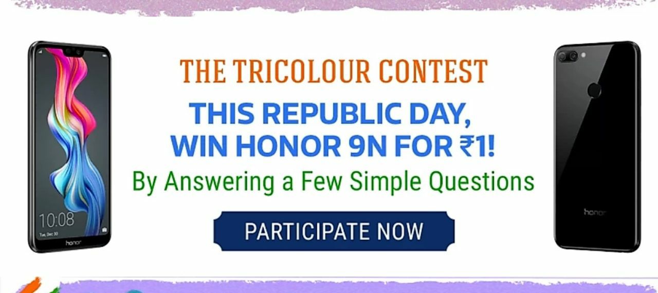 Flipkart The TriColour Contest Answers - Win Honor 9N in Just Rs.1