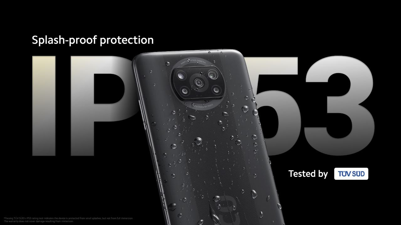 Poco X3 splash-proof