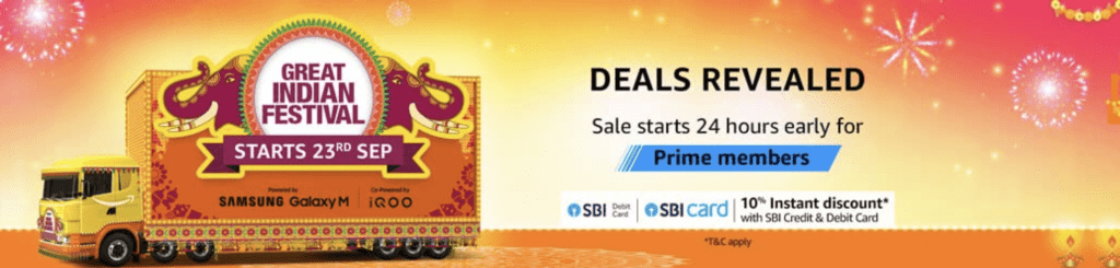 Amazon Great Indian Festival Sale Offers [22nd-30th Sep]: Up to 90% Off 