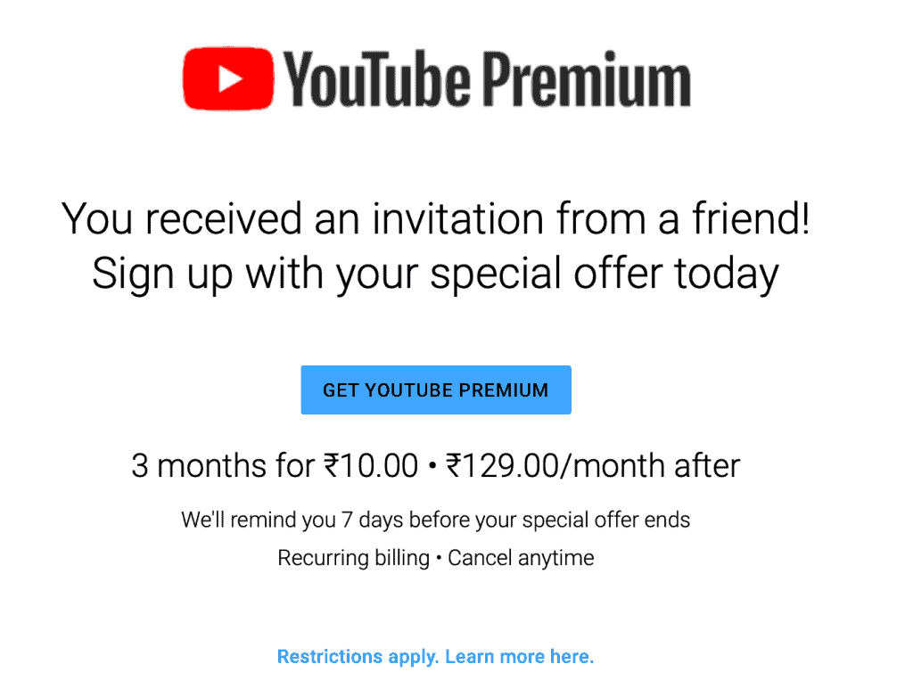 Youtube Premium Membership for Free